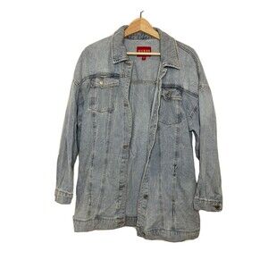 Guess Los Angeles Size L Light Wash Vintage Denim Jacket Mens/Unisex Long